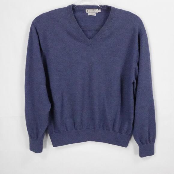 Peter Millar Sweater Mens XL Blue Merino Wool V Neck Lightweight Classic Preppy - Picture 1 of 10